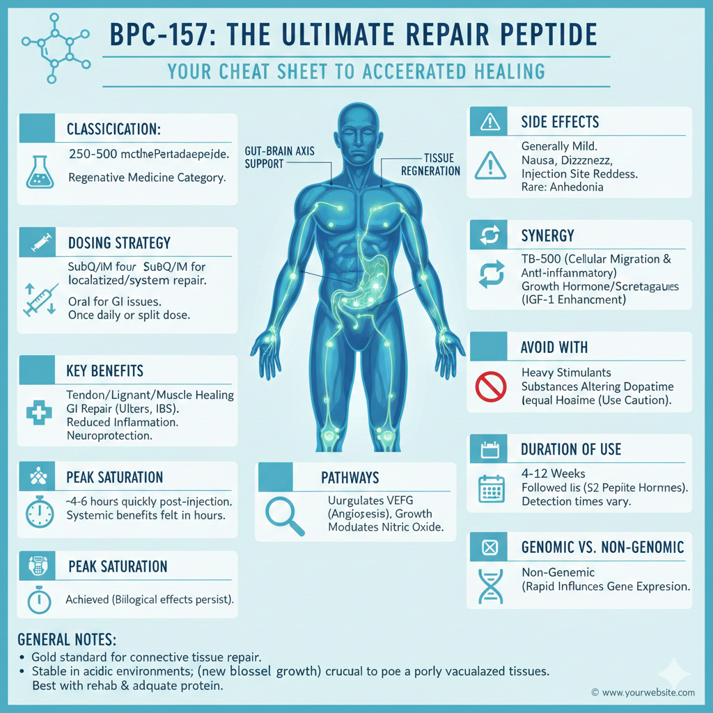 BPC-157 for tendonitis and ligament repair Healing "Golfer's Elbow" or "Tennis Elbow" with BPC-157 BPC-157 for rotator cuff tear recovery BPC-157 for ACL and meniscus healing Peptides for chronic lower back pain