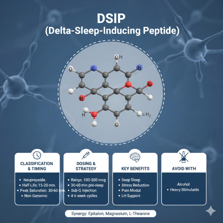 DSIP for athlete recovery Peptides for CNS recovery (Central Nervous System) DSIP vs. Melatonin for deep sleep Best peptides for overtraining syndrome DSIP for muscle repair and hormone balance