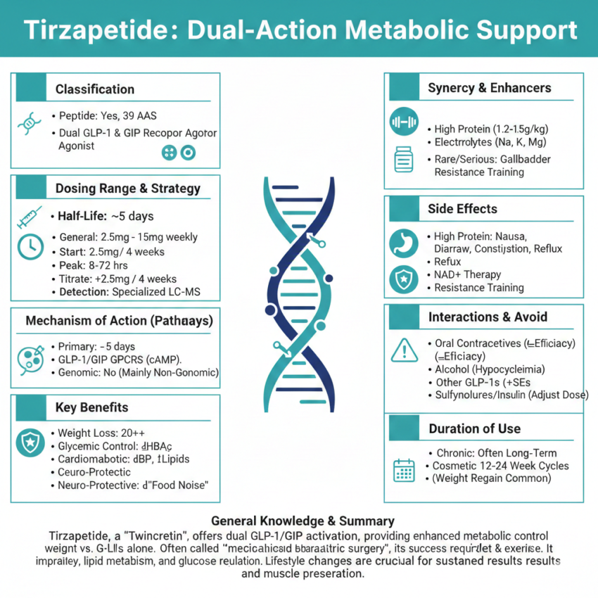 Dual GLP-1 and GIP receptor agonist benefits Tirzepatide and insulin sensitivity How Tirzepatide affects "food noise" (A major trending term in 2026). Tirzepatide visceral fat loss results Metabolic health and Tirzepatide coaching